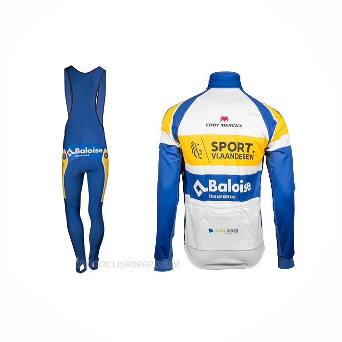 2018 Ropa Ciclismo Sport Vlaanderen-baloise Azul Blanco Amarillo Mangas Largas y Culotte Lunga